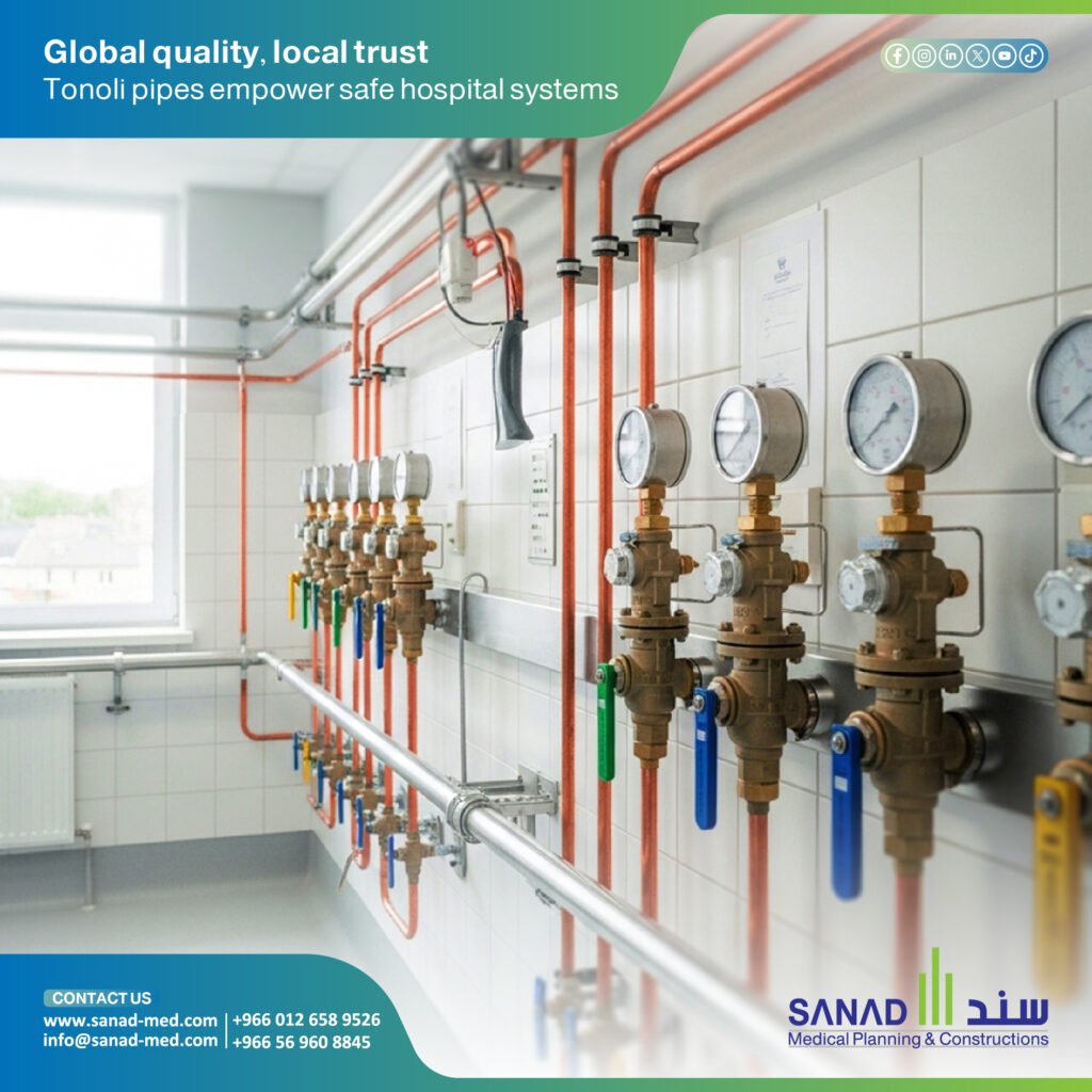 Certified Tonoli Medical Copper Pipes Saudi Arabia | Sanad Medical Why Tonoli pipes are essential for Saudi hospitals. Learn about EN 13348 standards, degreased copper, and how Sanad Medical ensures CBAHI & NFPA 99 compliance. Tonoli Pipes Saudi Arabia, Sanad Medical, Medical Gas Copper Pipes KSA, Tonoli Italy Agent Riyadh, EN 13348 Copper Pipes, Degreased Medical Copper, CBAHI Hospital Standards, NFPA 99 Medical Gas.