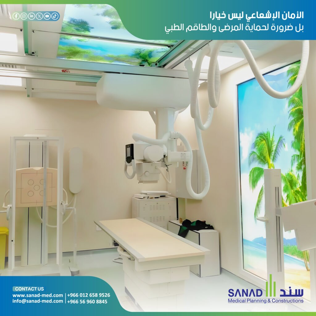 الحماية الإشعاعية ومعايير سلامة غرف الأشعة بالسعودية 2026 | سند الطبية دليل شامل حول متطلبات الحماية الإشعاعية في المستشفيات السعودية. تعرف على معايير NRRC وسباهي ودور شركة سند الطبية (Sanad Medical) في تنفيذ غرف الأشعة. الحماية الإشعاعية السعودية، تصميم غرف الأشعة، سند الطبية، عزل الرصاص للمستشفيات، متطلبات NRRC، تجهيز مراكز الأشعة الرياض، سلامة المرضى، رؤية 2030 الصحية.
