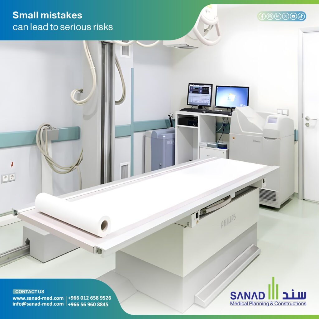 Radiation Protection Mistakes & Shielding Design KSA | Sanad Medical Learn how to avoid costly errors in medical radiation shielding. Discover expert guidelines on NRRC compliance, lead lining overlaps, and turnkey services by Sanad Medical. Radiation Protection Mistakes, Lead Shielding KSA, Sanad Medical, NRRC Saudi Arabia, X-Ray Room Design Riyadh, Radiation Leakage Test, Hospital Infrastructure 2026, Lead Lined Doors KSA.