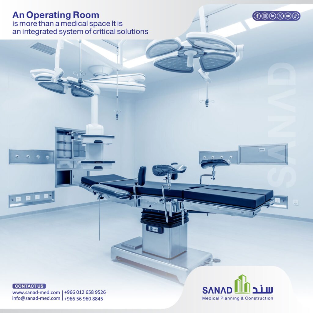 Operation room Fit-Out & Engineering Standards | Sanad Medical Sanad Medical’s expert guide to outfitting operating theaters in Saudi Arabia: Laminar Airflow HVAC, medical gas pipelines, isolated power supplies (IPS), and CBAHI standards. Operating room fit-out KSA, operating theater design, Sanad Medical, Laminar Airflow, HEPA filters, medical gas pipeline, IPS isolated power, CBAHI standards, MOH licensing, conductive vinyl.